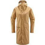 Abrigos marrones de poliester con capucha  rebajados transpirables Haglöfs talla XL de materiales sostenibles para mujer 
