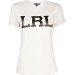 Camisetas blancas de algodón de manga corta rebajadas manga corta con cuello redondo Ralph Lauren Lauren para mujer 