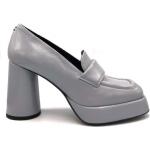 Zapatos grises de cuero con plataforma rebajados con tacón más de 9cm HALMANERA talla 37 para mujer 