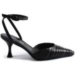 Zapatos destalonados negros de cuero rebajados con tacón de 7 a 9cm HALMANERA talla 35 para mujer 
