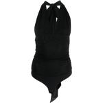 Camisetas body negros de viscosa rebajados sin mangas con cuello halter PINKO con lazo talla 3XL para mujer 
