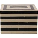 Handicrafts Home Caja de joyería y organizador de recuerdos de Concentrics, color blanco y negro, tamaño 6 x 4.5 x 4 pulgadas
