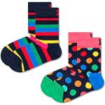 Happy Socks Stripe, Calcetines Unisex Niños, Multicolor, 2-3 Años Paquete De 2
