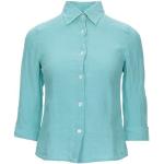 Camisas azules de lino de lino  tres cuartos talla XS para mujer 