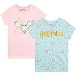 Harry Potter Camiseta de Hedwig para Niñas Paquete de 2 Top de Manga Corta para Infantiles Paquete de Dos 12-13 Años Multicolor
