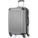 HAUPTSTADTKOFFER - SPREE - maleta rígida con forma de trolley maleta de viaje, 4 ruedas dobles, 65 cm, 74 L, plateada