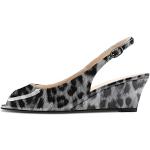 Sandalias grises de tiras oficinas leopardo talla 40 para mujer 