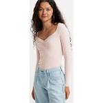 Camisetas rosas de algodón de manga larga manga larga con escote corazón LEVI´S talla S para mujer 