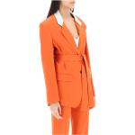 Hebe Studio, Blazer de lona Lover con detalles contrastantes Orange, Mujer, Talla: M