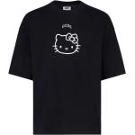 Camisetas negras de algodón de manga corta Hello Kitty manga corta con cuello redondo con logo Gcds 