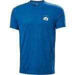 Camisetas deportivas azules de poliester rebajadas con logo Helly Hansen talla S para hombre 