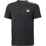 Camisetas deportivas negras de poliester rebajadas con logo Helly Hansen talla S para hombre 
