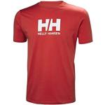 Camisetas orgánicas rojas de algodón de manga corta tallas grandes manga corta con logo Helly Hansen talla XXL de materiales sostenibles para hombre 