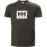 Camisetas estampada orgánicas grises de algodón con logo Helly Hansen talla M de materiales sostenibles para hombre 