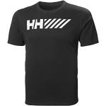 Camisetas deportivas negras de poliester transpirables Helly Hansen talla L para hombre 