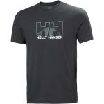 Camisetas deportivas negras de poliester rebajadas con logo Helly Hansen talla L para hombre 
