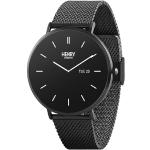 Relojes negros de poliester de pulsera impermeables Cuarzo malla digital Henry London para hombre 