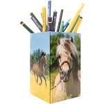 HERMA 19734 - Portalápices plegable con diseño de caballos, de cartón resistente, para niñas y niños, para lápices de colores, rotuladores, lápices, pinceles de maquillaje