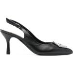 Zapatos negros de piel de tacón rebajados con logo Philipp Plein talla 39 para mujer 