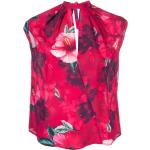 Blusas estampadas rosas de viscosa rebajadas sin mangas con cuello redondo floreadas PINKO con motivo de flores talla XXL para mujer 