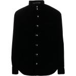 Camisas negras de viscosa de manga larga rebajadas manga larga con cuello alto Armani Giorgio Armani talla XL para hombre 