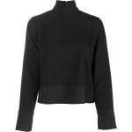 Camisetas negras de viscosa de cuello alto rebajadas manga larga con cuello alto Armani Emporio Armani talla L para mujer 