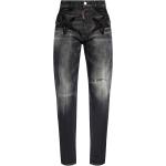Jeans stretch grises de algodón ancho W42 largo L36 con logo Dsquared2 con lentejuelas talla XS para mujer 