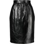 Faldas tubo negras de piel por la rodilla Saint Laurent Paris talla XS para mujer 