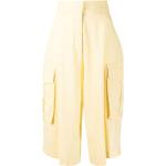 Pantalones amarillos de lino de lino talla 3XL para mujer 