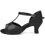 Zapatos negros de satén de baile latino con tacón de 5 a 7cm Hipposeus talla 36,5 para mujer 