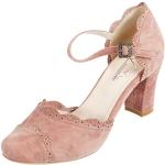 Zapatos rosas de piel de tacón vintage Hirschkogel talla 40 para mujer 