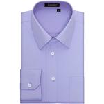 Camisas lila de poliester de manga larga manga larga lavable a mano formales talla XL para hombre 
