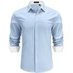 Camisas azules celeste de algodón de traje  tallas grandes manga larga formales talla XXL para hombre 