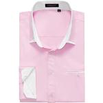 Camisas rosas de algodón de traje  tallas grandes manga larga formales talla XXL para hombre 