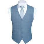 Chalecos azules celeste de algodón de traje talla XL para hombre 