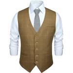 Chalecos beige de algodón de traje tallas grandes formales talla 4XL para hombre 