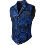 Chalecos azules de seda de traje tallas grandes vintage cachemira talla 4XL para hombre 