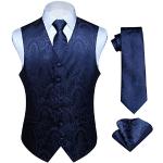 Chalecos azul marino de seda de traje tallas grandes floreados talla 6XL para hombre 