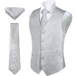 Chalecos grises de seda de traje tallas grandes floreados talla 6XL para hombre 