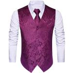 Chalecos lila de seda de traje tallas grandes floreados talla 3XL para hombre 