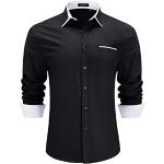 Camisas negras de algodón de traje  tallas grandes manga larga formales talla XXL para hombre 