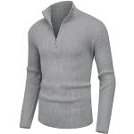 Jerséis grises de jersey de punto de otoño para navidad manga larga informales de punto talla XL para hombre 