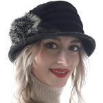 Sombreros Bombín negros de fieltro de invierno floreados talla M para mujer 