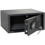 hjh OFFICE 830038 Caja Fuerte de Seguridad electrónica Safe Compact I 25,5 L, Acero, con Teclado y Cerradura para Llave, 20x42x37cm, Negro