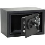 hjh OFFICE 830040 Caja fuerte de seguridad electrónica SAFE COMPACT III 8,5 L, Acero, con teclado y cerradura para llave, 20x31x20cm, Negro