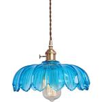 Lámparas colgantes azules de vidrio de rosca E27 vintage 