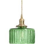 Lámparas colgantes verdes de metal de rosca E27 regulables vintage trenzadas 