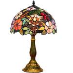 Lámparas doradas de vidrio de rosca E27 de mesa floreadas 