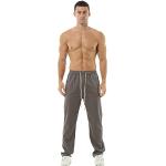 Pantalones grises de algodón de lino de verano tallas grandes Hoerev talla 3XL para hombre 