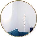 HofferRuffer Espejo de pared redondo de 70 cm, espejo colgante, marco de metal decorativo, espejo de pared redondo para casa, dormitorio y baño, espejo colgante redondo, dorado